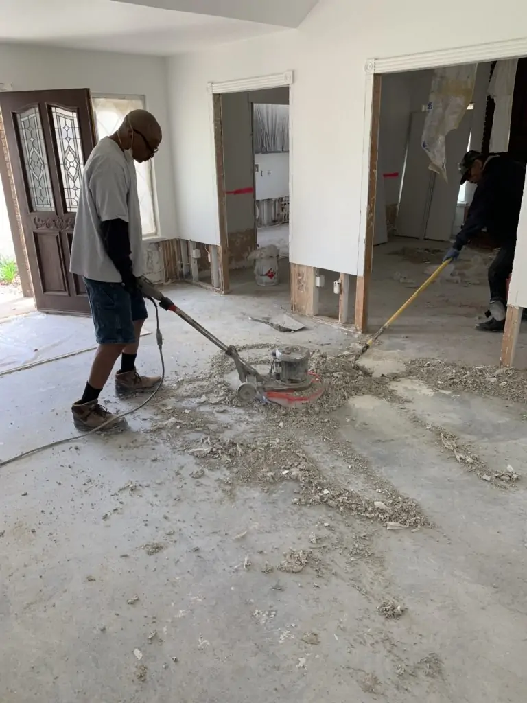 Failed enzyme product treatment on a concrete slab
